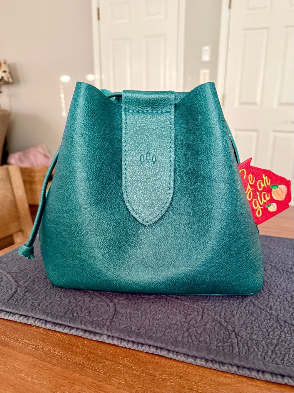 Portland Leather Large Firefly bucket bag in Sea Glass NEW! 🤩